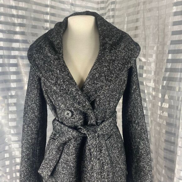Calvin Klein Tweed Double Breasted Coat - Picture 2 of 6
